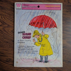 Vintage Ripley&#39;s Believe It or Not Puzzle: Rained Candy Frame Tablett
