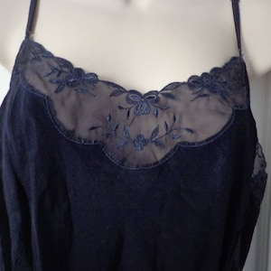 Vintage Lingerie, 1950&#39;s Barbizon Modestie, Navy, Size 38 Lady, Acetate & Rayon
