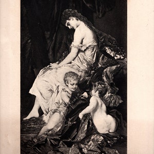 1888 Engraving, &quot;A Dream&quot;, Barrie, Philadelphia, Original Antique Engraving