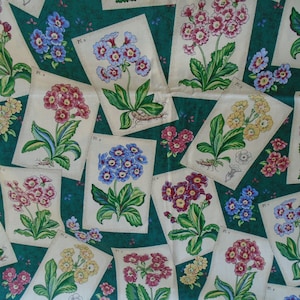 16+ Yards Vintage Waverly Floral Fabric, "Pin-Ups" Country Weekend Collection, 100% Cotton, Scotchgard Finish, Printed in U.S.A.