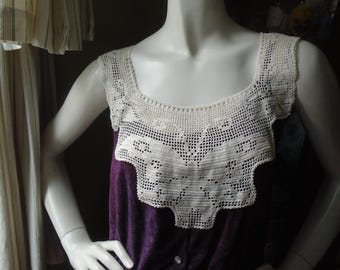 Vintage Crocheted Butterfly Collar or Trim, Ivory