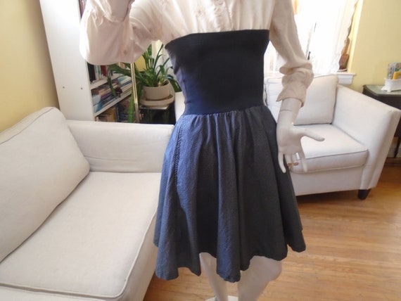 Black Circle Skirt With Tiny White Polka Dots, Tw… - image 6