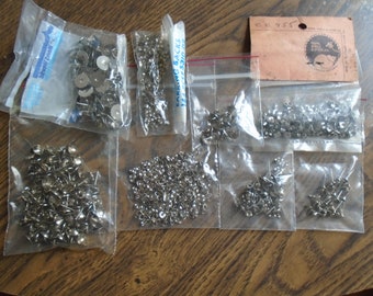 Approx. 200 Pierced Earring Posts & Backs, Vintage Silver Tone Jewelry Craft Supplies and Findings, Approximately 200 Pieces of Each