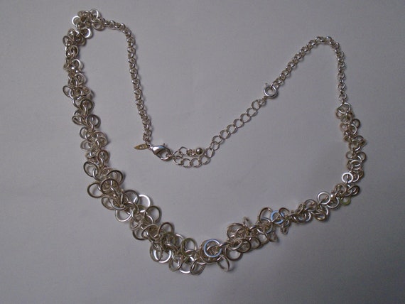 Avon Silvertone Necklace, 16" With 3" Extender - image 3