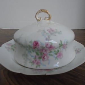 Wm. Guerin Limoges Butter Dish Lid & Insert, BASE IS BROKEN