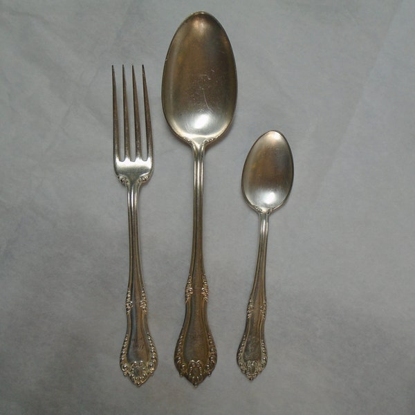 Reed & Barton Carlton Silverplated Flatware, Monogrammed R, Your Choice, Teaspoon, Dinner Fork, Serving Spoon  FS