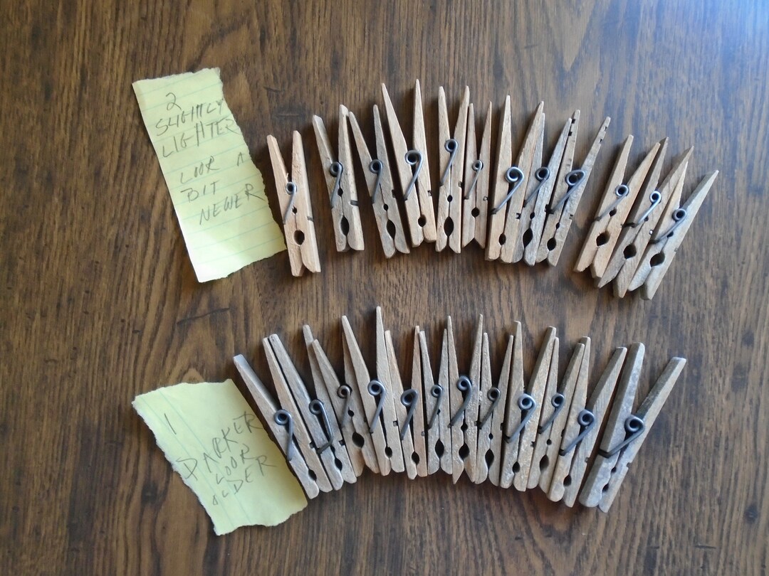 12 Vintage Clothespins Wooden Spring Clothespins You Choose Etsy