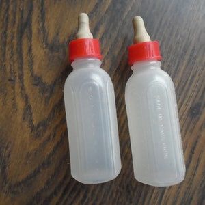 Vintage Bottle Baby Doll Bottles Made In Hong Kong, Only Two Good Nipples