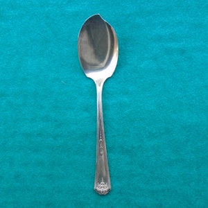 Large Solid Jelly Server Spoon, 1924 Queen Bess, Oneida Tudor Plate Flatware  FS