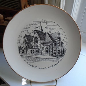 Church Plate, Seventh United Presbyterian Church, Philadelphia, Pa., 100th Anniversary 1855 to 1955 Commemorative Plate