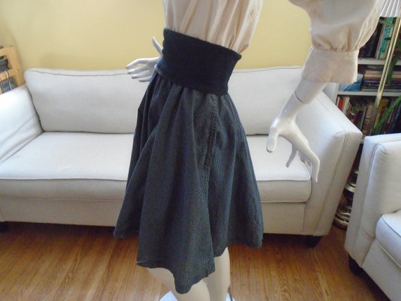 Black Circle Skirt With Tiny White Polka Dots, Tw… - image 2