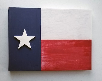 Texas State Flag on Wood, Wooden Flag Wall Decor 9x12, Texas Flag Decor, Rustic Wood Texas Flag, Lone Star State Flag, Distressed Texan Flag