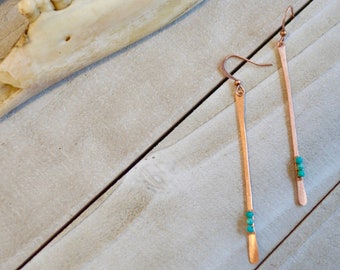 Copper Needle Earrings