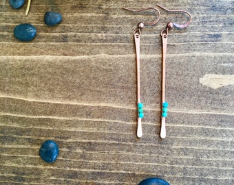 Copper Needle Earrings