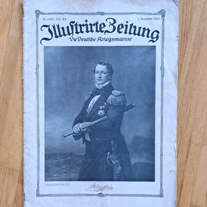 German Newspaper 1911, German fleet and navigation, The illustrated informative big newspaper, Collectible item, Antique Deutsch newspaper