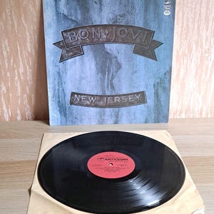 Bon Jovi Vinyl Record, Gramophone Record, Bon Jovi- New Jersey Vinyl disc, music Records, Popular American Rock music, Retro Music American