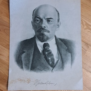 Poster Wladimir Polen, Vintage Bleistift Foto, Bleistiftbild Bleistift, seltenes Sammlerfoto, Wladimir Polen, Geschichtsbilder,