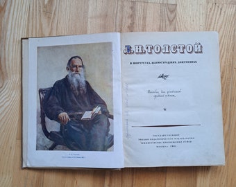 Vintage Lev Tolstoy Biography book: 1961 USSR Edition, school library book, antique Russian books