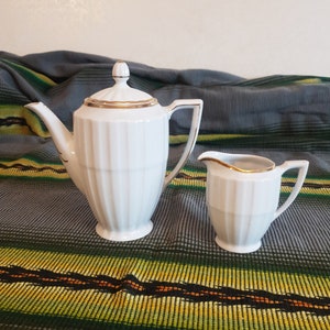Coffee Pot Creamer Set Vintage/ Porcelain Coffee set/ Porcelain Creamer and Coffee Pot/ German Porcelain/ Silesia Porcelain