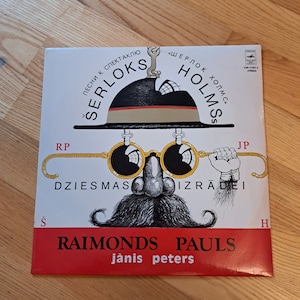 Raimonds Pauls, Janis Peters vinyl Record, Gramophone disc Sherlock Holmes songs, orchestra music by Raimonds Pauls 1980&#39;s, Latvian Retro