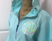Appliqued Charles River Light Weight 1 4 Zip Rain Jacket (Lilly Pulitzer Fabric)