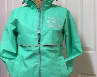 Monogrammed Charles River Rain Jacket