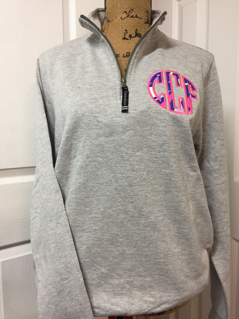 1/4 Zip Charles River Personalized Applique Monogram - Etsy