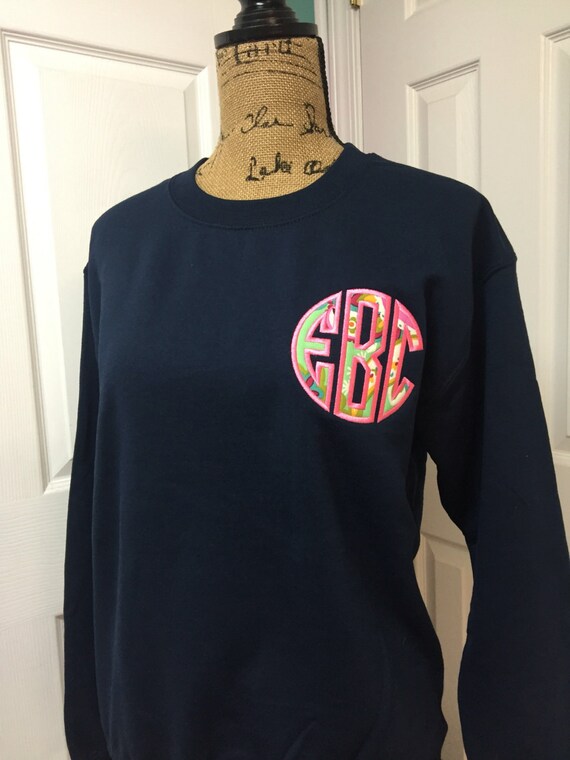 Personalized Applique Monogrammed Crewneck Etsy