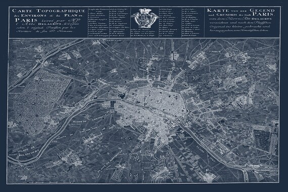 Paris Map Blueprint Paris City Map Paris Blueprint Map Etsy Paris Map Blueprint Paris City Map Paris Blueprint Map Etsy