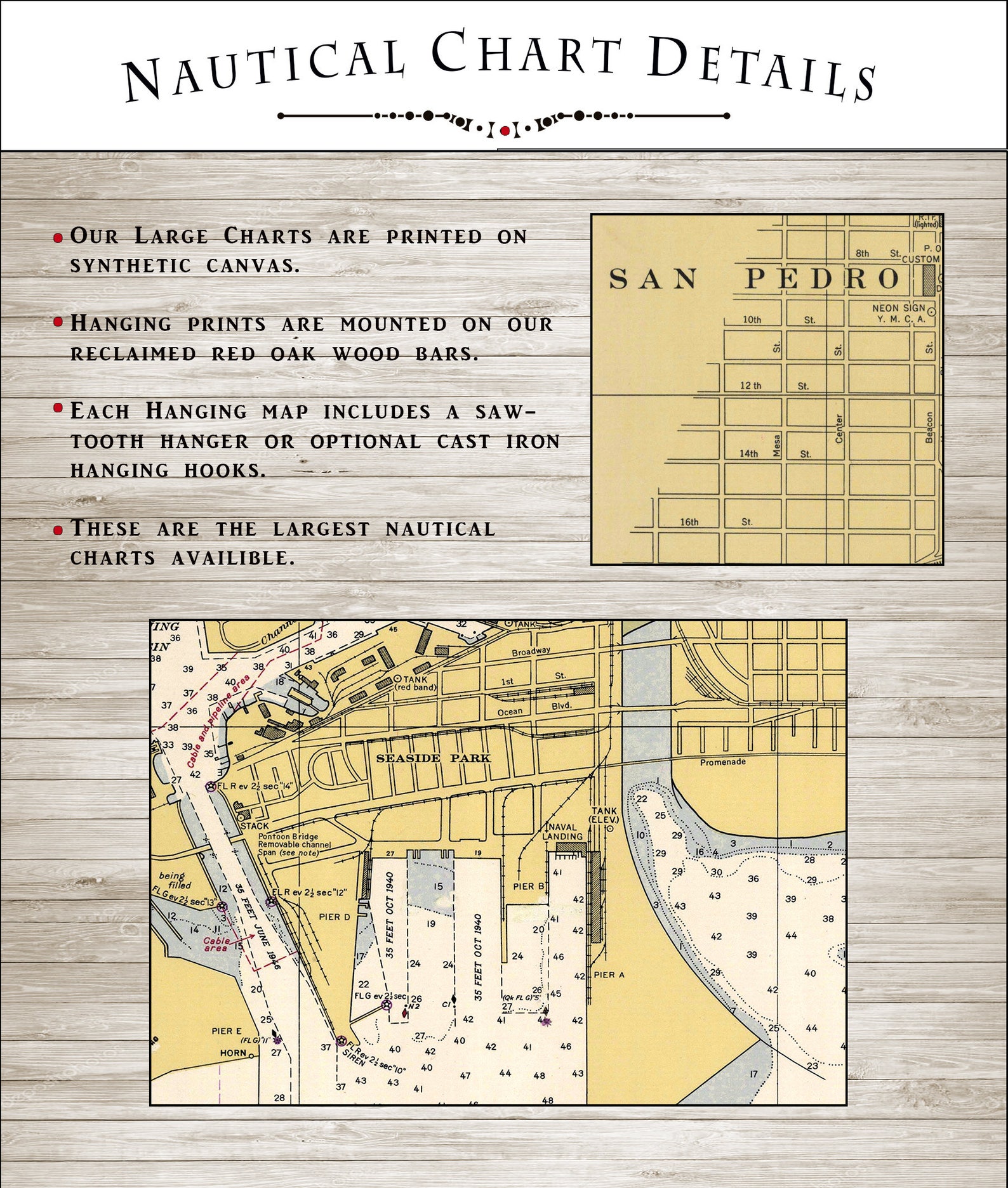 Los Angeles Nautical Chart Long Beach Large Nautical Chart Etsy