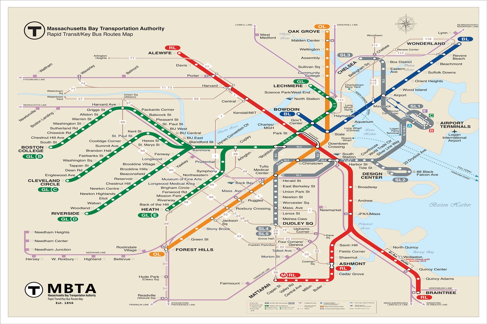 Boston T Map With Streets London Top Attractions Map
