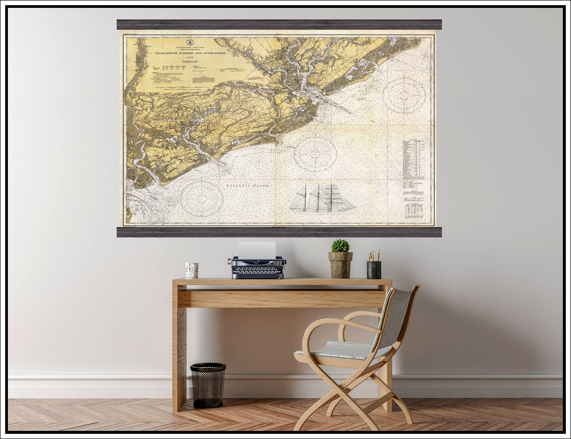 Charleston Nautical Chart Art