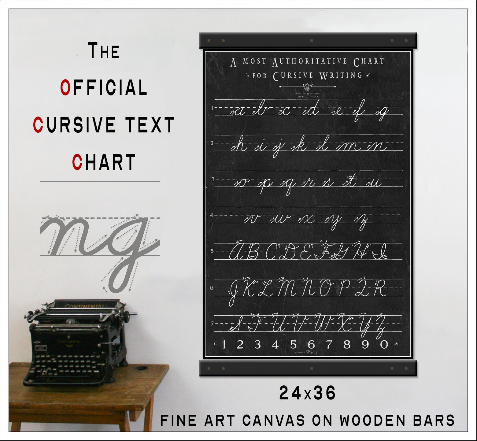 Vintage Cursive Handwriting Chart