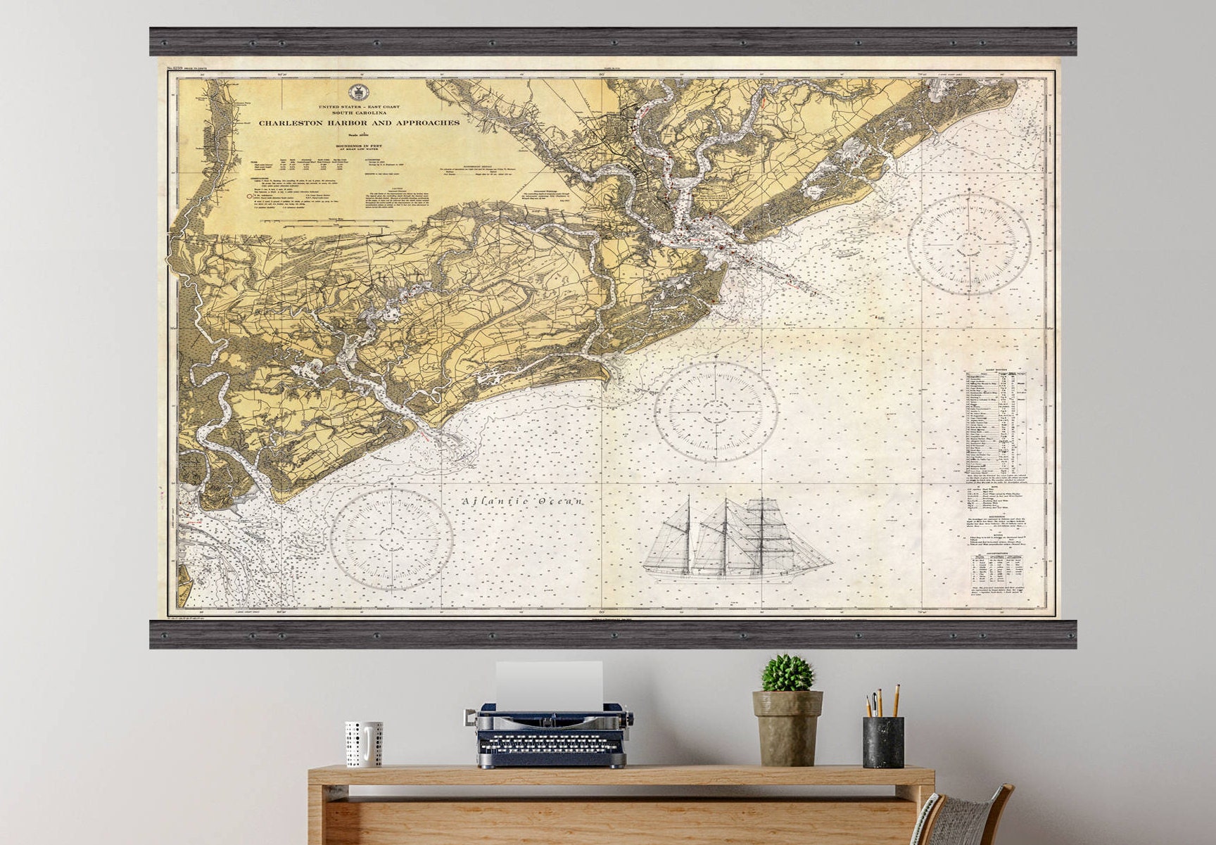 Charleston Nautical Chart Art