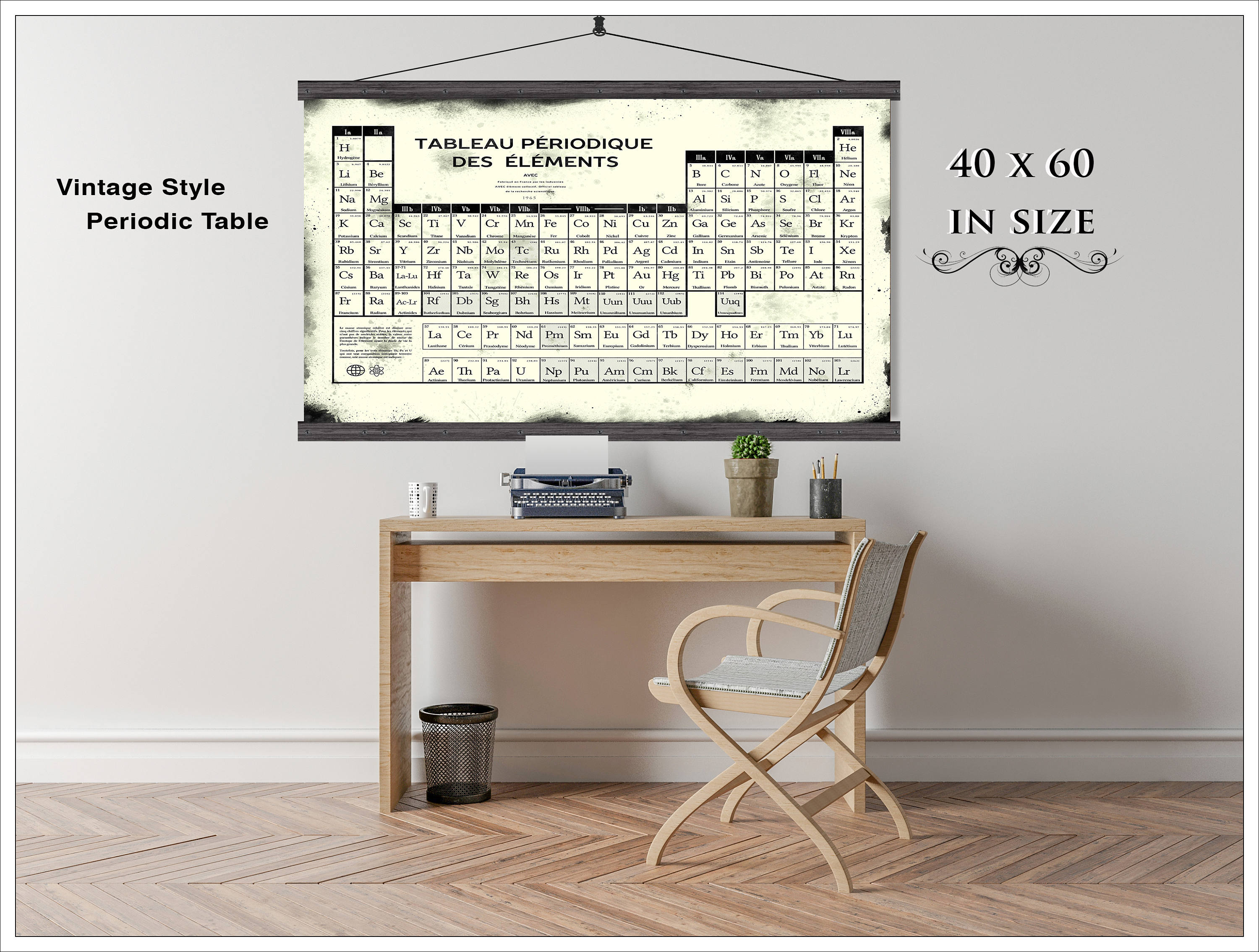 Vintage Style Periodic Table Periodic Table 36x48 And