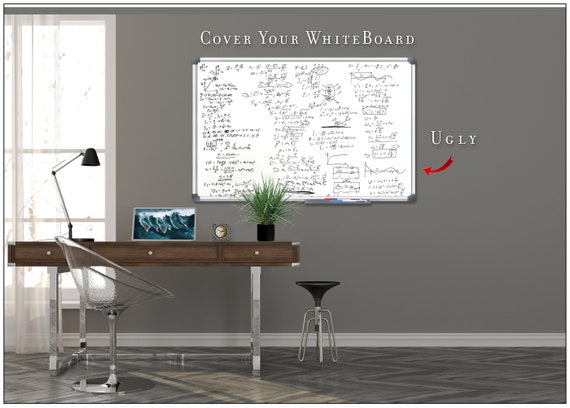 Evaluatie Bibliografie Dicht Whiteboard Cover. Pull Down Maps. Hide a White Board. Custom - Etsy België