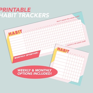 PRINTABLE Habit Tracker | Weekly Habit Tracker | Monthly Habit Tracker