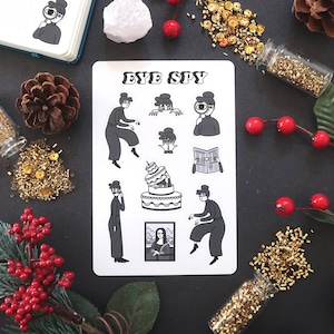 Feuille d'autocollants en vinyle Eye Spy | Autocollants d'espionnage | Stickers détective | Stickers Bullet Journal | Scrapbooking