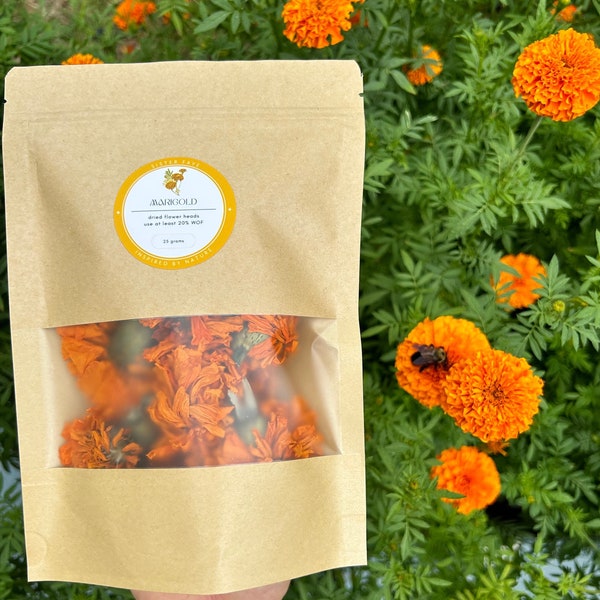 Dried Marigold Flower Heads | Natural Dye | Vegetable Dye | Perfect for Eco-Printing | Dye Linen, Cotton, Silk, Wool