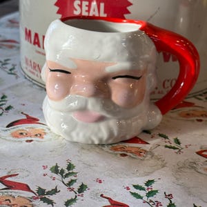 Vintage Christmas Ceramic Santa Claus Mug