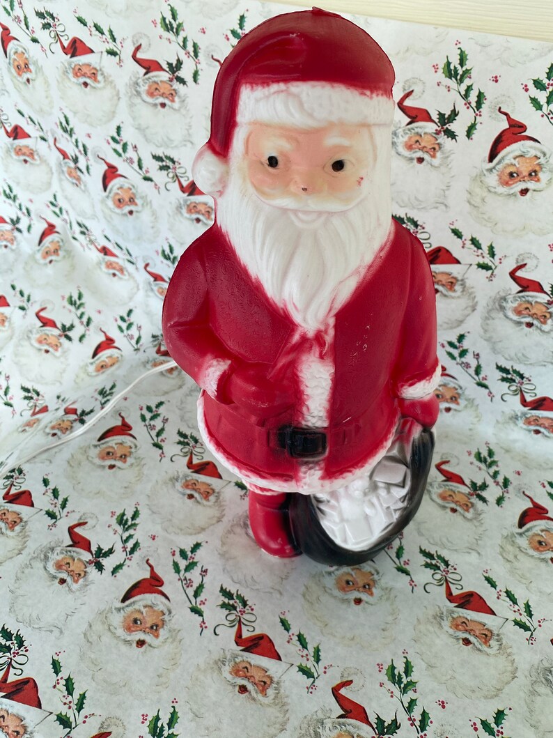 Vintage Christmas Dapol 1960s Santa Claus Blow Mold / Vintage Christmas Tabletop Blow Mold