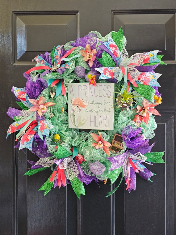 The Little Mermaid Princess Wreath Deco Mesh 18 Tropical Mermaids 