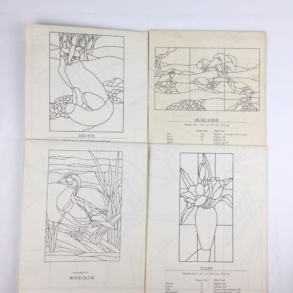 Stained Glass Full Size Pattern Etsy