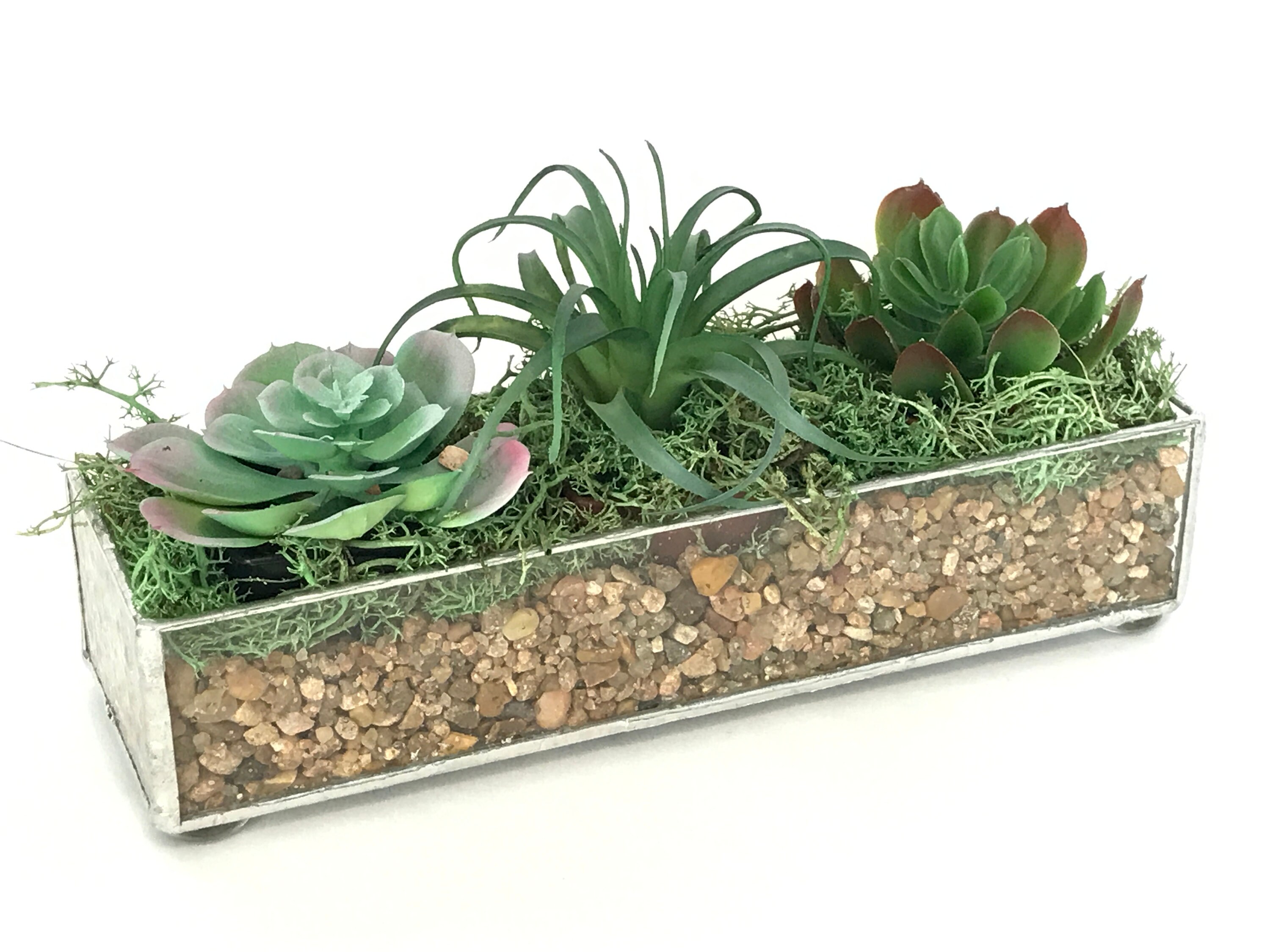 Stained Glass Planter - Artificial Succulents DIY Indoor Home Accent Kit -  Etsy