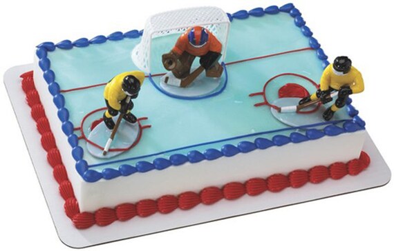 Hockey 4 Piece Cake Kit Cake Toppers Decorations Party Goalie Etsy