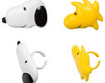 12 Snoopy and Woodstock Peanuts Cupcake Rings Toppers Party Favors