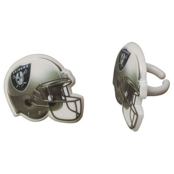 12 Oakland Raiders Cupcake Rings Nfl Football Toppers Party Etsy