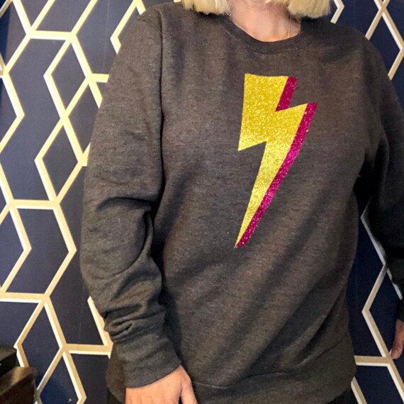 Womens Glitter Lightning Bolt 