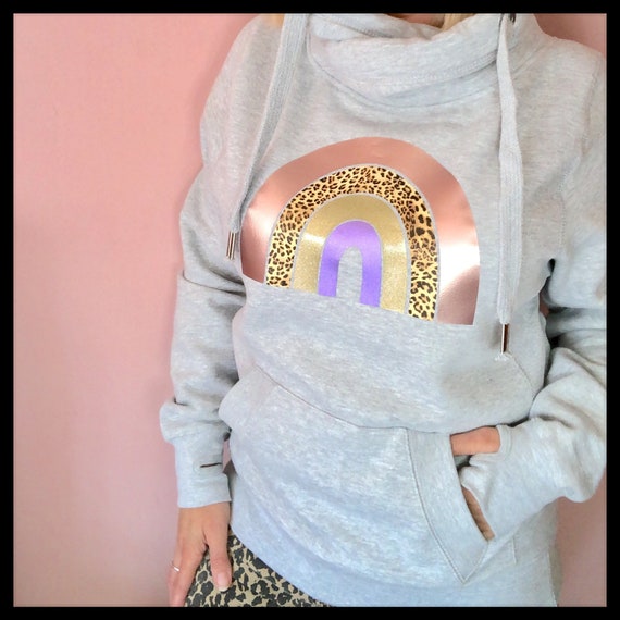 grey rainbow sweatshirt