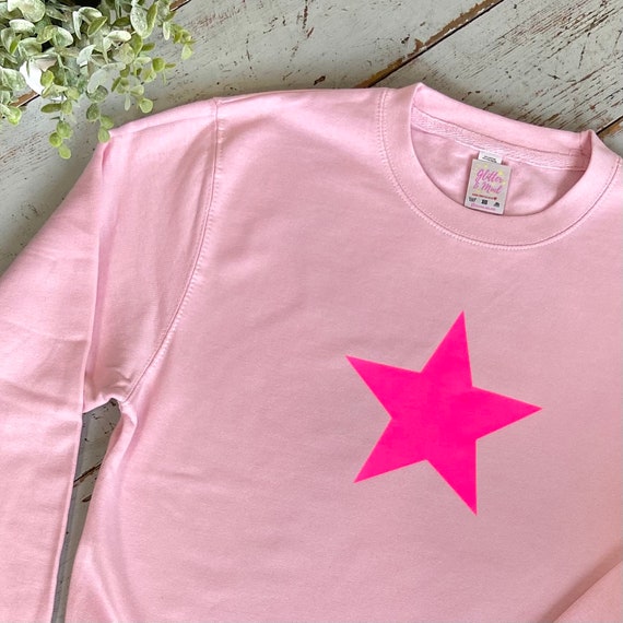 Womens Neon Star Pink Sweatshirt Neon 